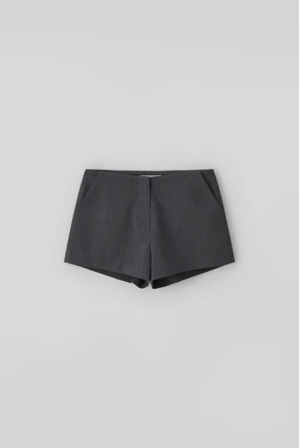 T/T Slim stripe shorts (gray)