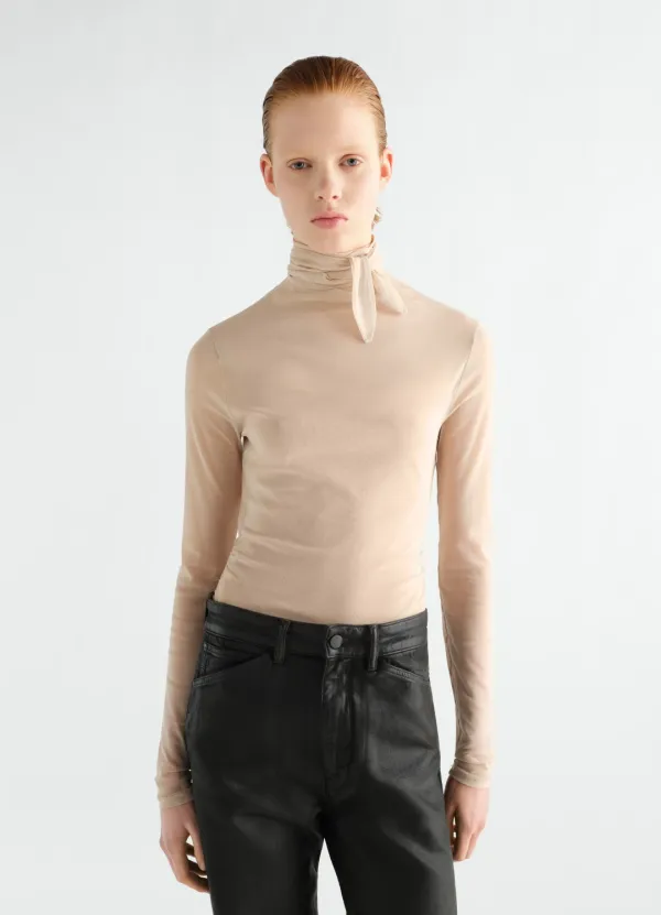 BALLERINA SCARF TOP IN MESH JERSEY