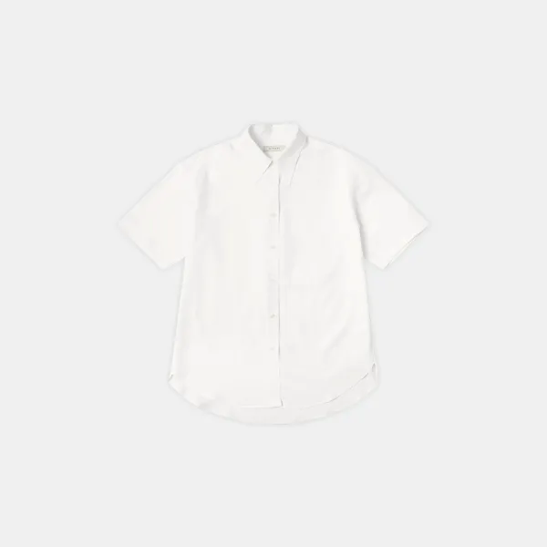 SITP5195 포인트 카라 루즈 핏 반팔 셔츠_White