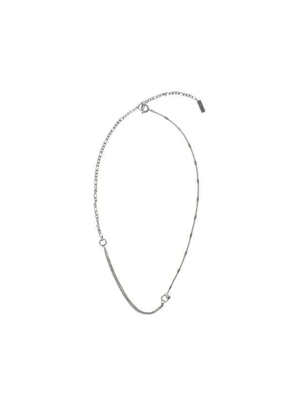MIX CHAIN NECKLACE, SILVER