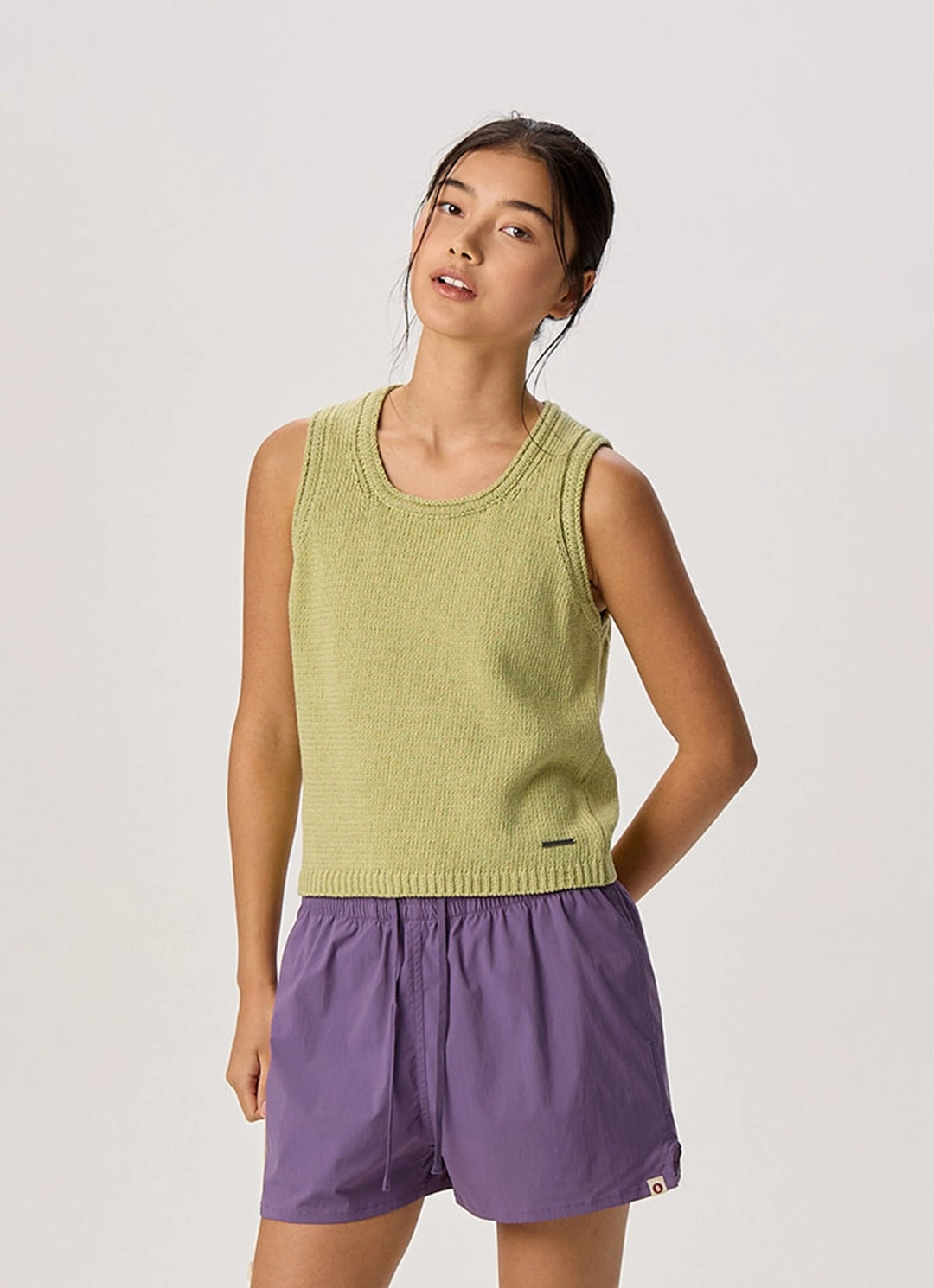 부디무드라 Linen rolled knit top_Lint 상품 이미지 1