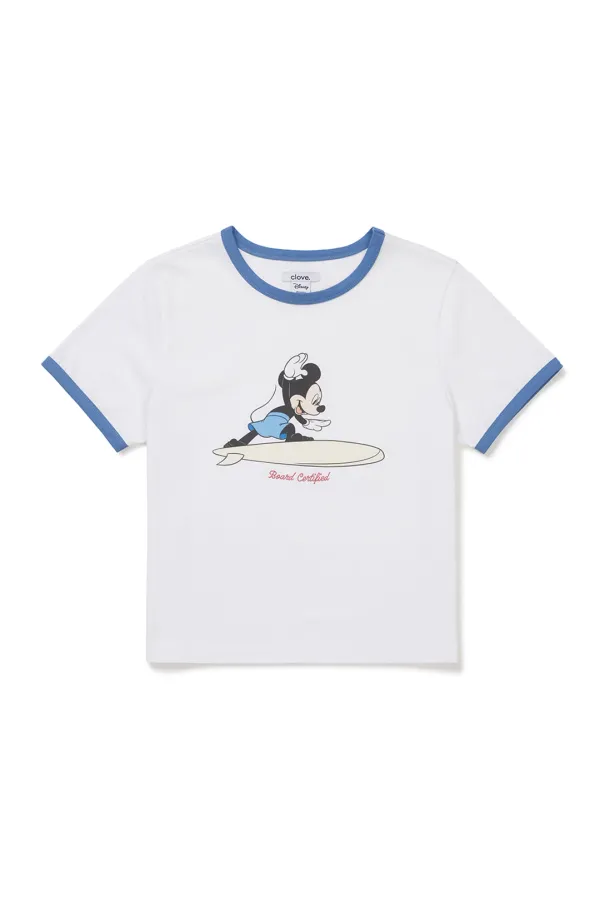 [26SM clove] Mickey_Ringer T-Shirt (White)