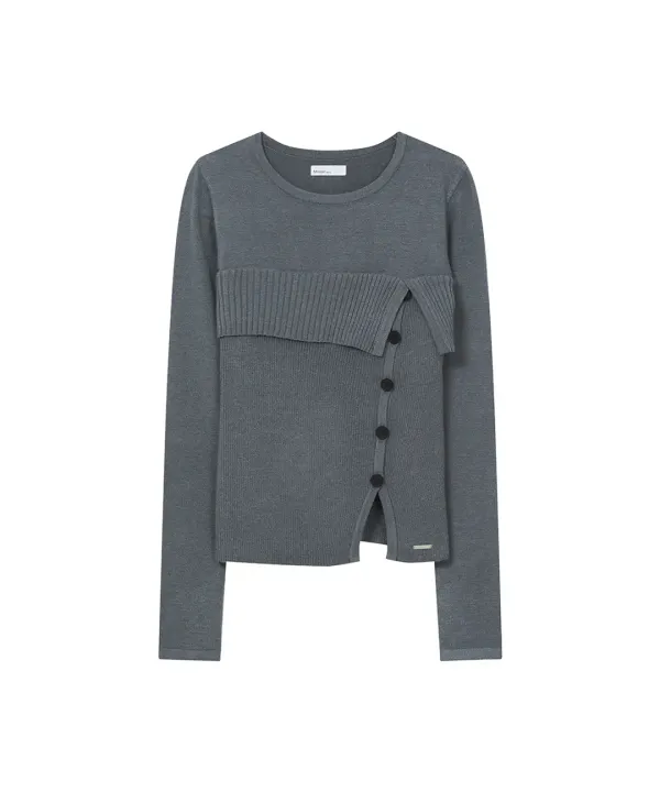 Layered flip knit CHARCOAL