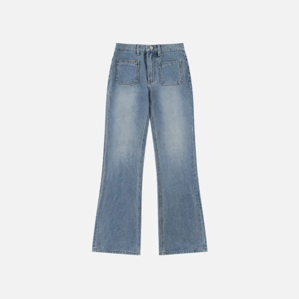 SIJN6110 투포켓 슬림 부츠 컷 데님_Medium blue
