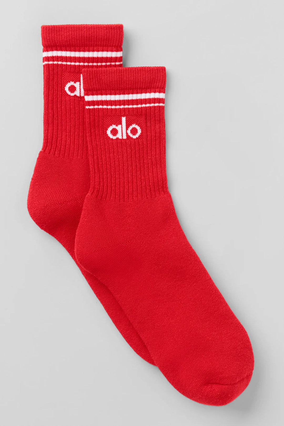 알로요가 Unisex Half-Crew Throwback Sock - Bright Red/White 상품 이미지 1