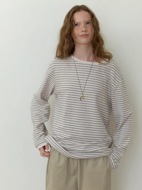 Barn overfit t-shirt (oat stripe)