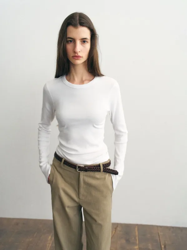 Cozy Sleeve Button Tee_Ivory
