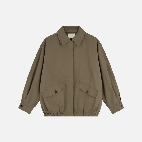 SIOT4207 오버핏 돌먼 블루종_Khaki brown