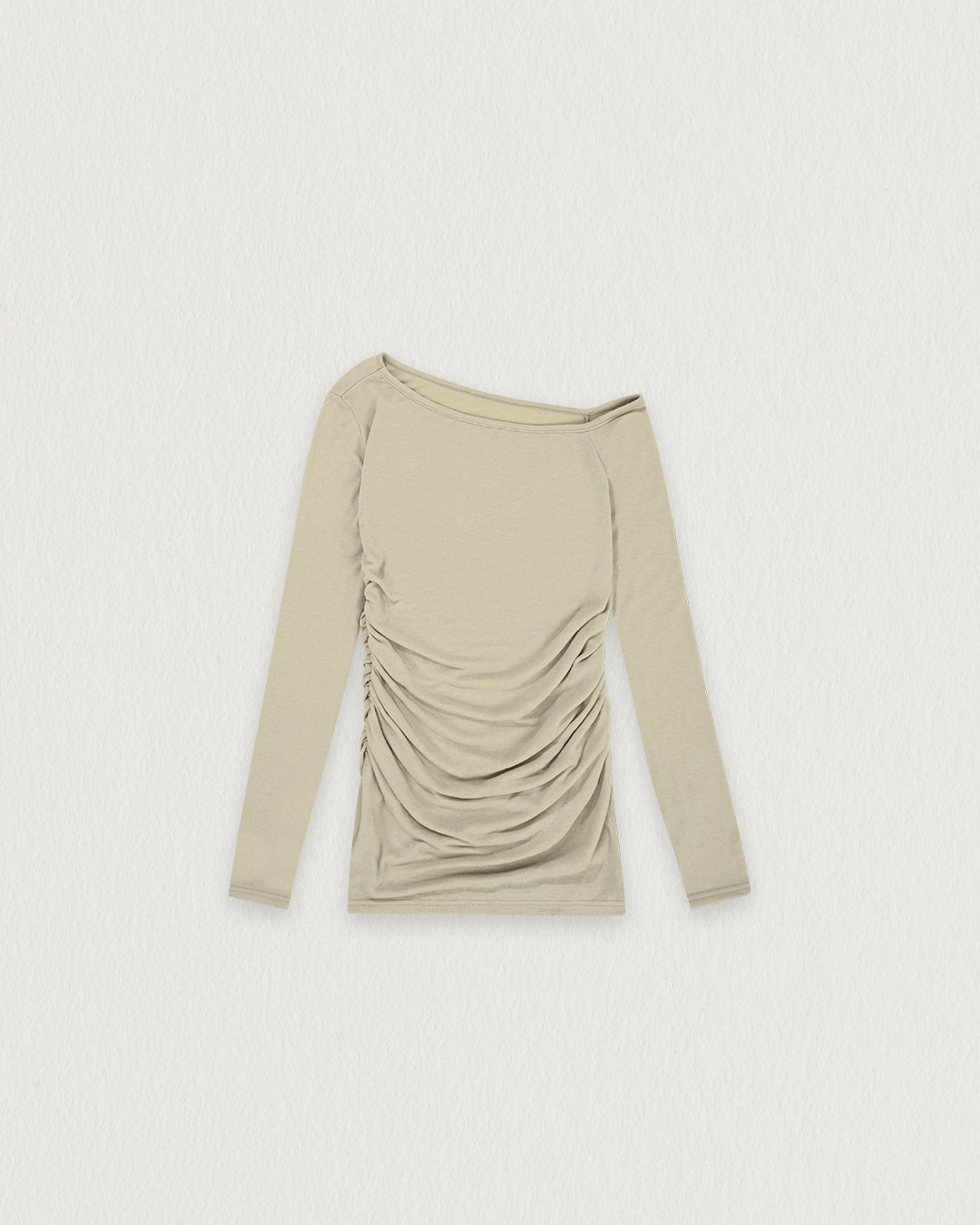 플레따 [Exclusive] flétta One shoulder Shirring Tee_3 Colors 상품 이미지 1