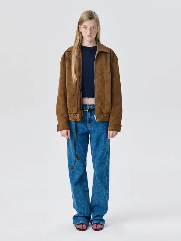 Soft Suede Seam Jumper_Brown