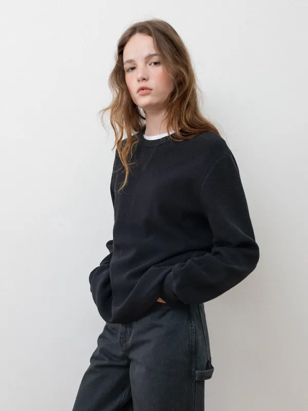 Harry waffle sweatshirt_black