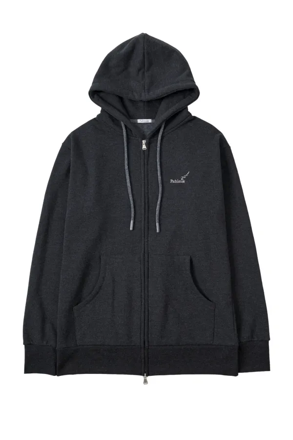 Oversized \'zzZ\' Zip-Up Hoodie_Charcoal