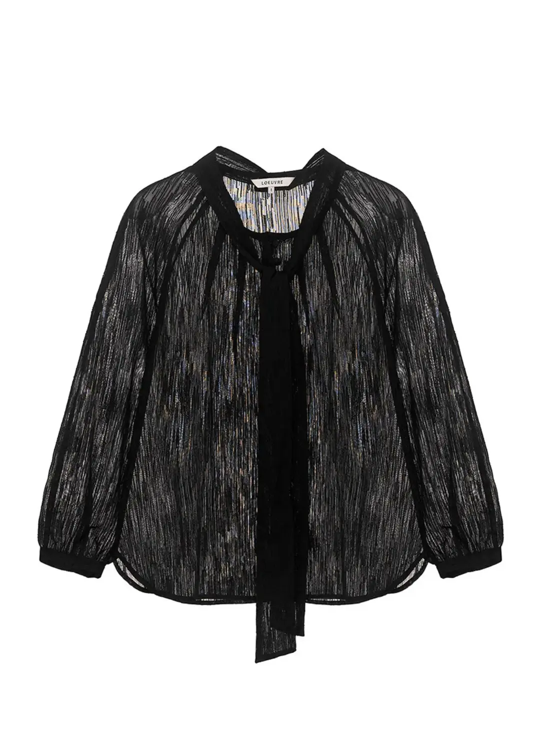 루에브르 Round-neck Tucked Tie Blouse SW4AB853-10 상품 이미지 3