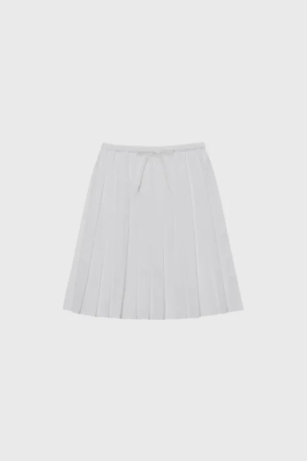 Cotton pleated skirt (white / beige / gray)