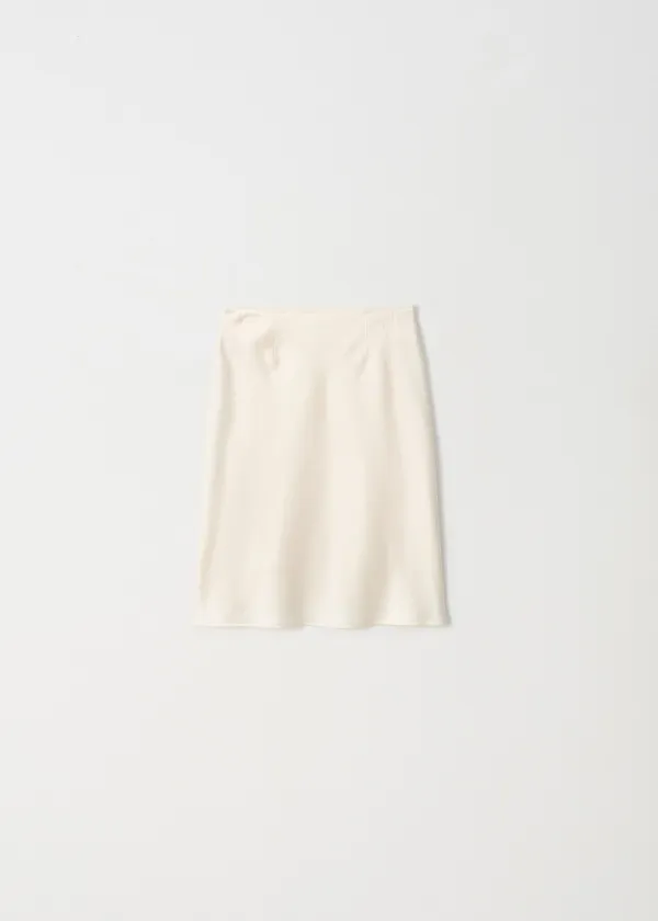 [4th] Satin Midi Skirt_Cream by Japanese Fabric