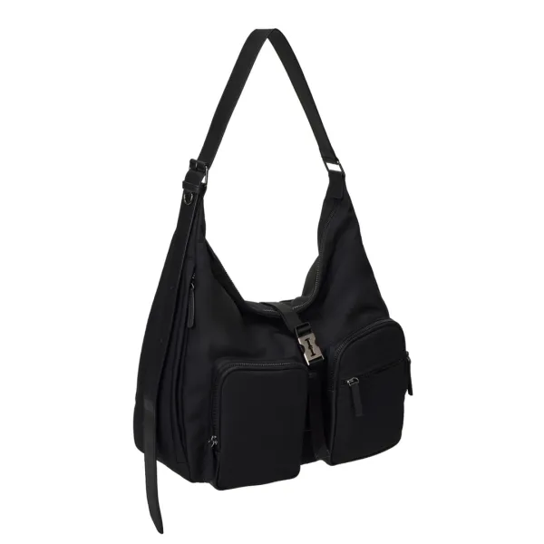 Hey Double Pocket Cordura Hobo M (헤이 더블 포켓 코듀라 호보 미듐) Black