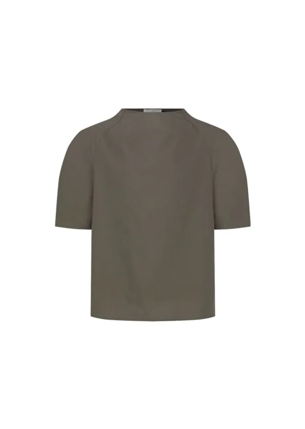 Raglan Cowl Neck Top, Khaki