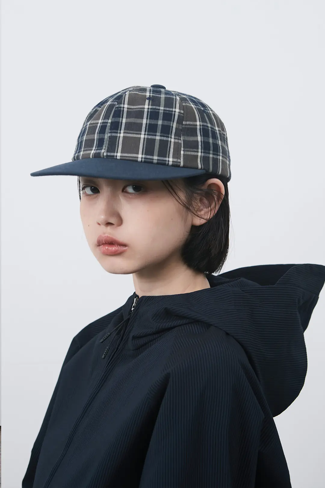 오헤시오 CHECK BALL CAP, GREEN NAVY 상품 이미지 2