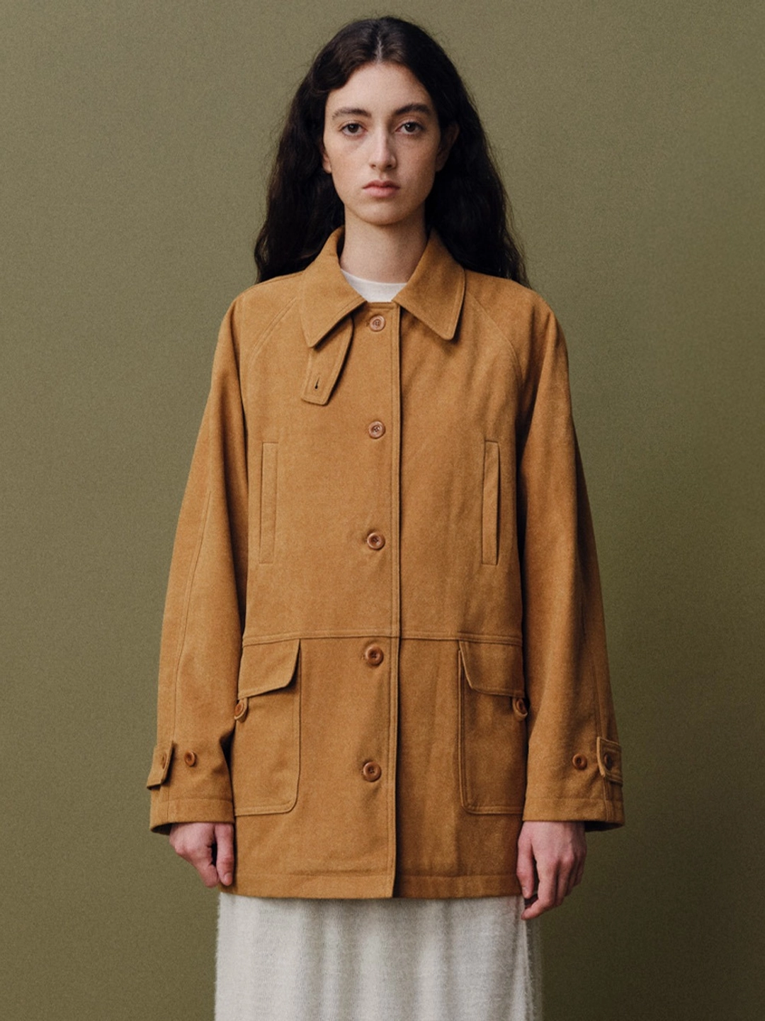 베이오드 Suede single half jacket_beige 상품 이미지 1