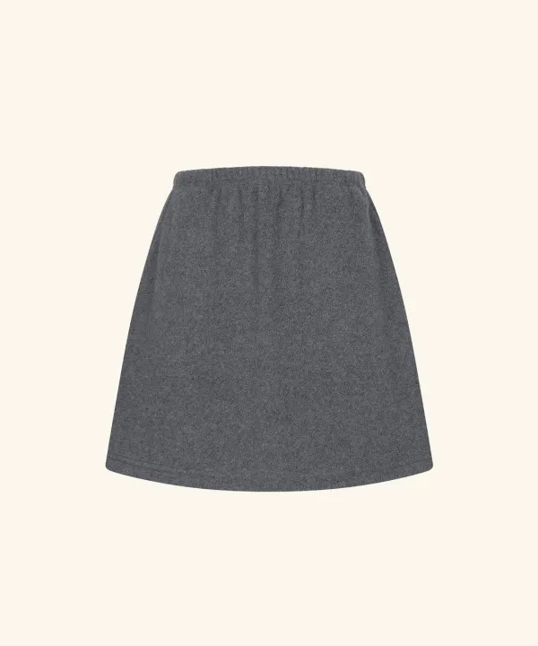 Letters Mémoire Fleece Skirt (Charcoal)