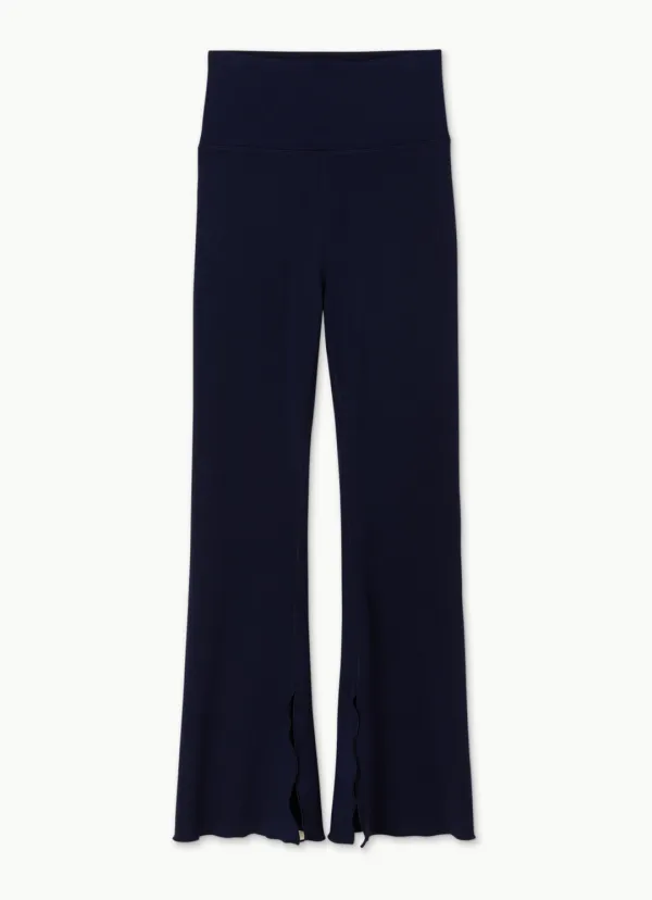 [Movement Line] Flap-over slit pants_Evening Blue