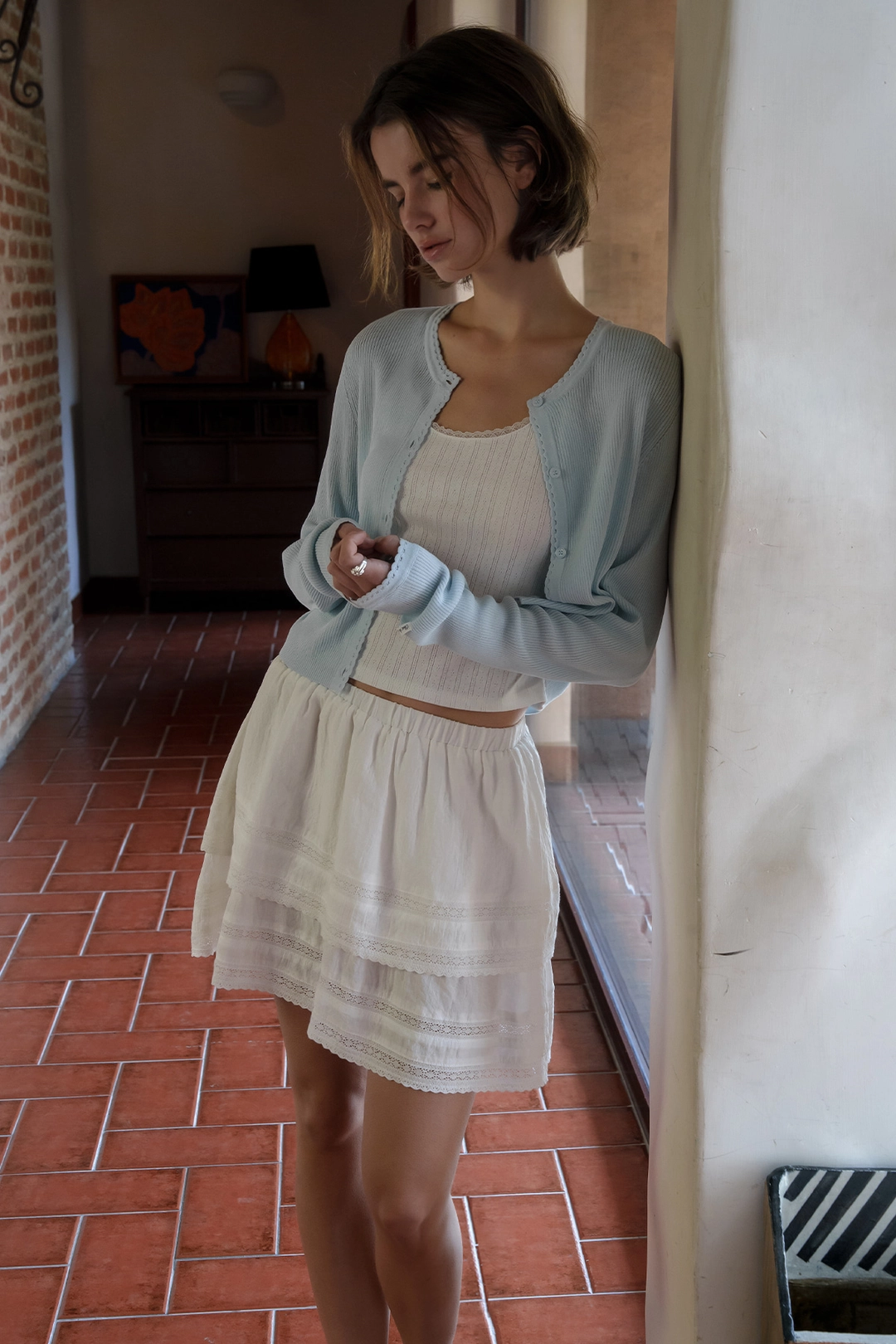 샤드라마 PETAL RIBBED CARDIGAN [SKY BLUE] 상품 이미지 2
