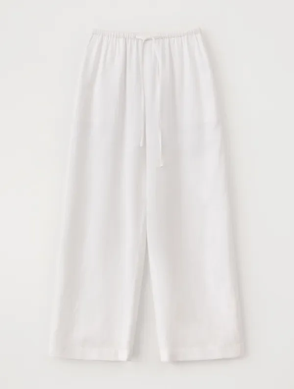 Mallow Linen Collarless Jacket (White)
