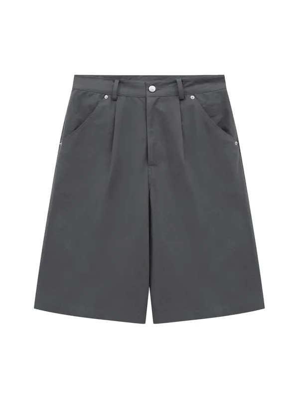 RIVET MIXED BERMUDA PANTS (CHARCOAL)
