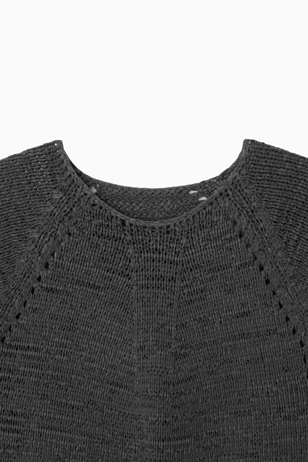 오헤시오 WEAVING POCKET CAP-SLEEVE KNIT, CHARCOAL 상품 이미지 2