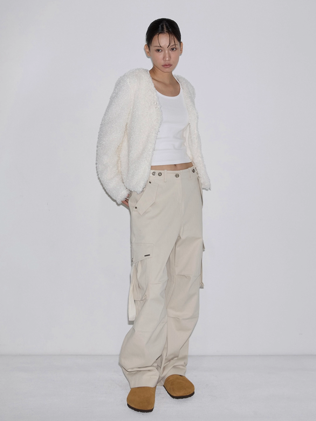 이네기 [5th Reorder] Guardian Fur Cardigan (ivory) 상품 이미지 2