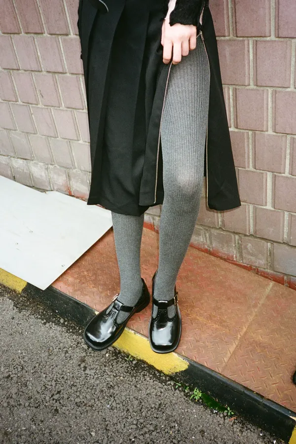 RIBBED STOCKINGS / GREY