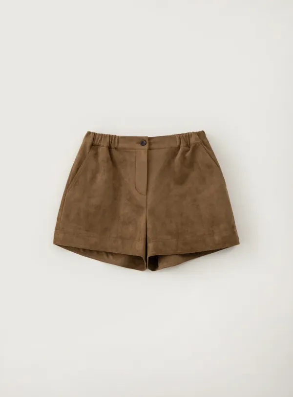 스웨이드 쇼트 팬츠_Brown