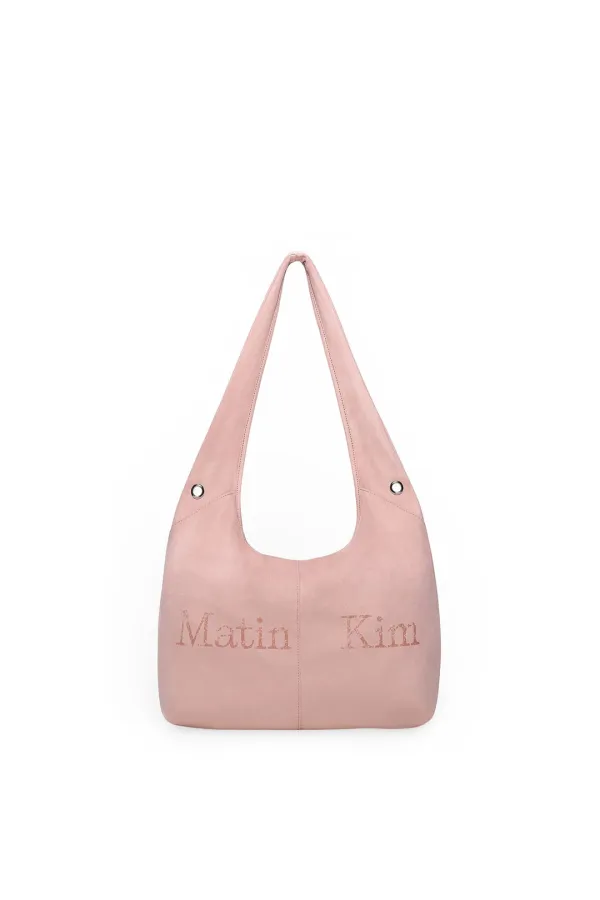 LOGO POINT SUEDE ROUND ECOBAG IN PINK