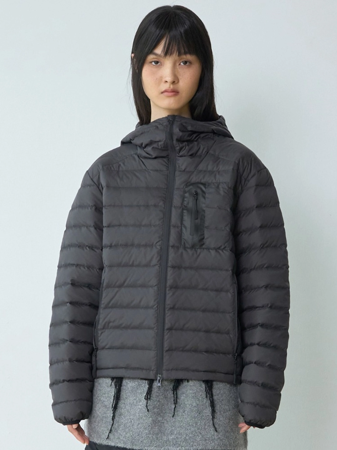 밀로 우먼 Light Hooded Down Jacket [Black] 상품 이미지 2