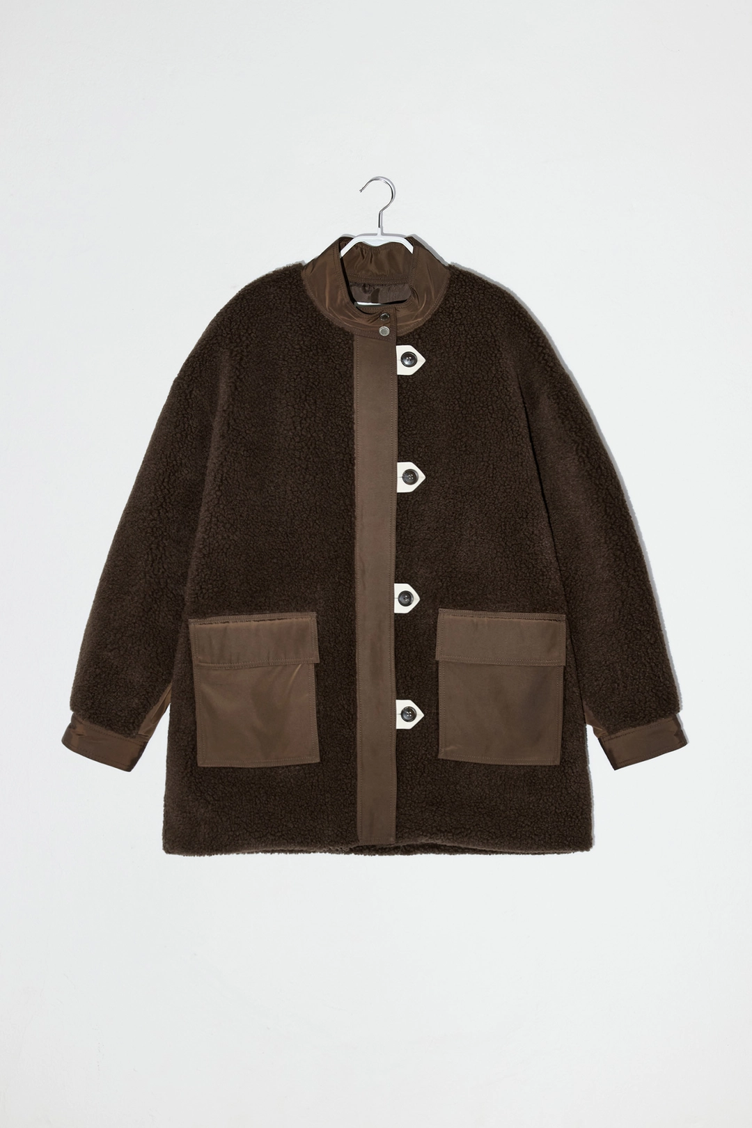 엔오르 OVERSIZED POCKET FLEECE COAT - BROWN 상품 이미지 1