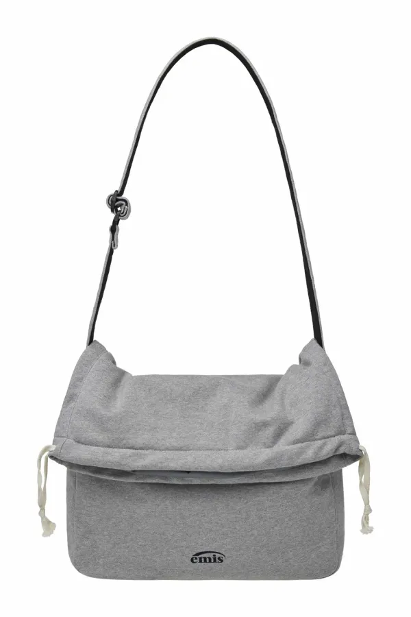 JERSEY FOLDING CROSSBODY BAG-GRAY