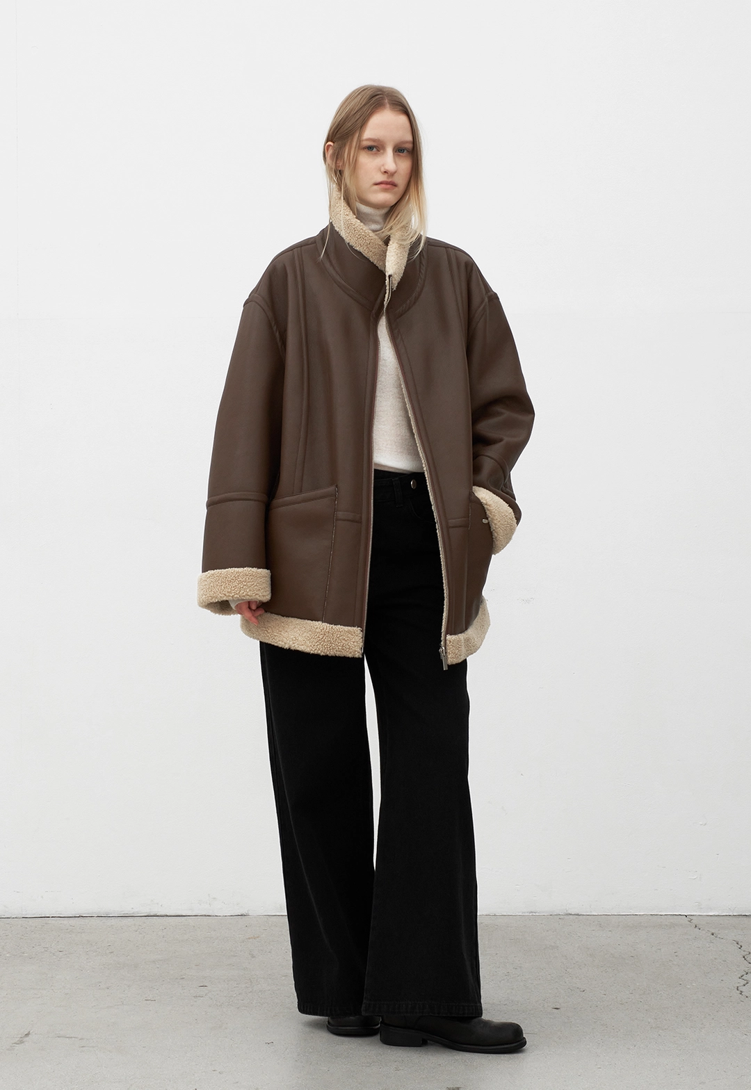 아뜰리에 나인 (JP-593)HIGHNECK REVERSIBLE MUSTANG HALF JUMPER 상품 이미지 3