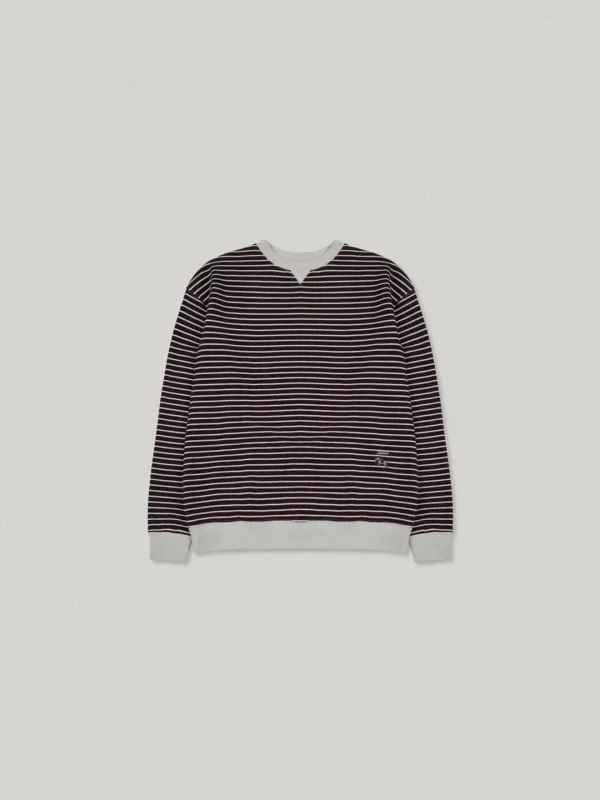 Shoofl Stripe Over Fit Sweat Shirt - Wine슈플 스트라이프 오버핏 스웻셔츠