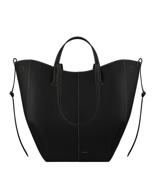 Cyme Tote(심 토트) - 아이보리 스티치 블랙 텍스처드