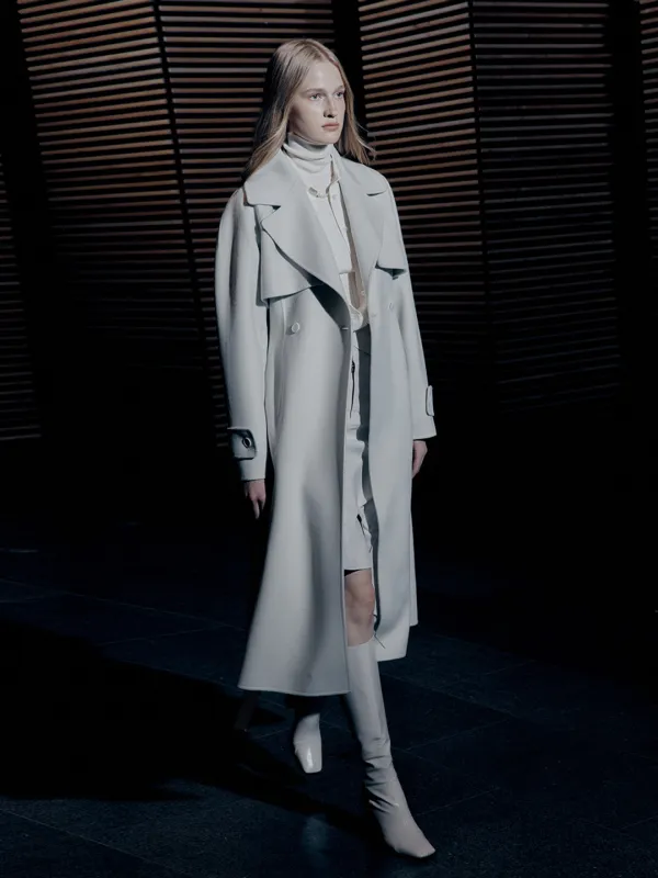 [REFURB] DIANA Merino Wool Handmade Trench Coat_Light Gray