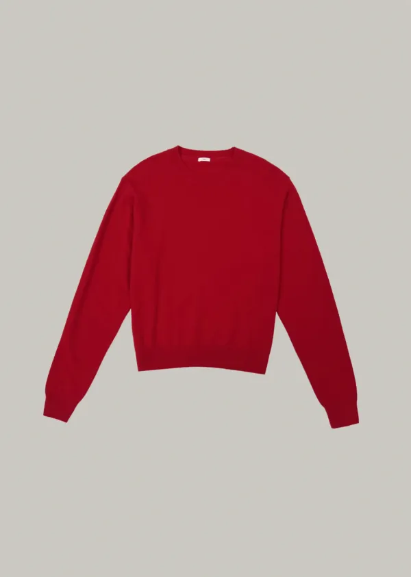 bloom round-neck pullover (red)