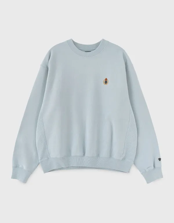CREST WASHED 221 CREWNECK / L.Blue