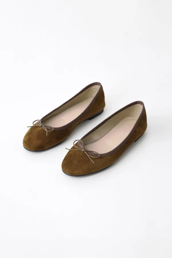 Ribbon Flat 001 (Suede ver.)_Cognac