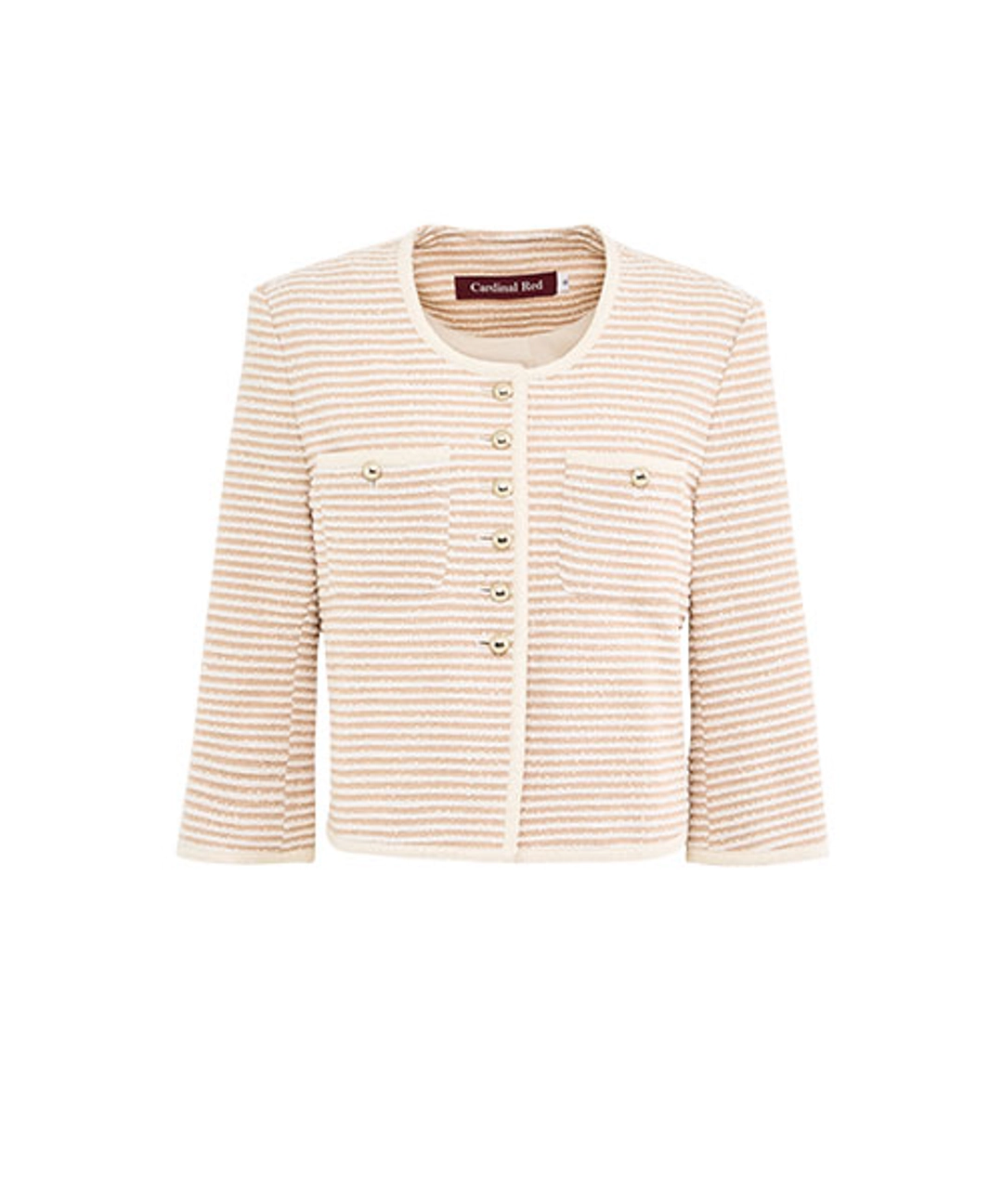 카디날레드 Stripe cardigan jacket beige 상품 이미지 1