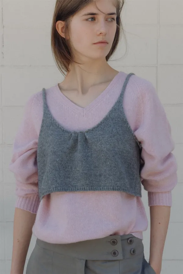 Mist knit bustier (melange gray)