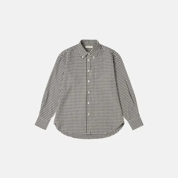 SITP5176 루즈 핏 클래식 체크 셔츠_Black check