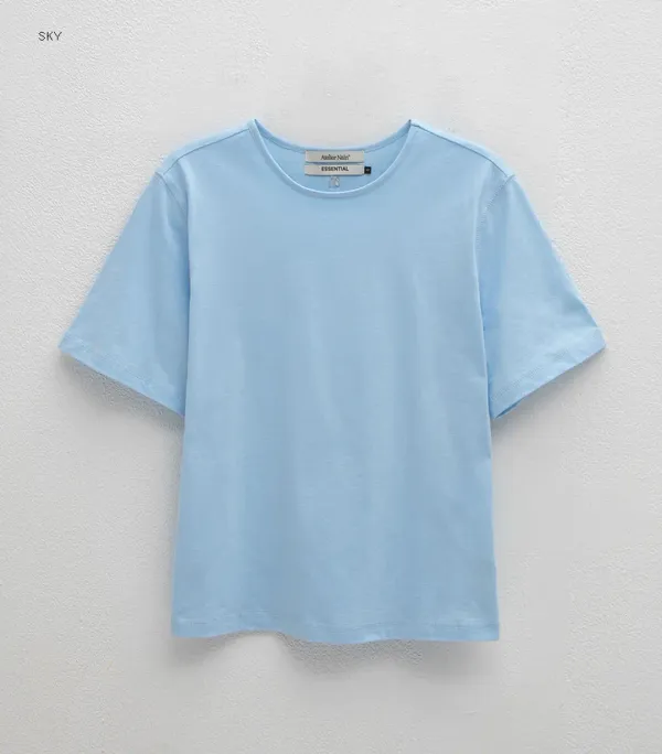(T-6997)ESSENTIAL OUT STITCHED HALF SLEEVE TEE