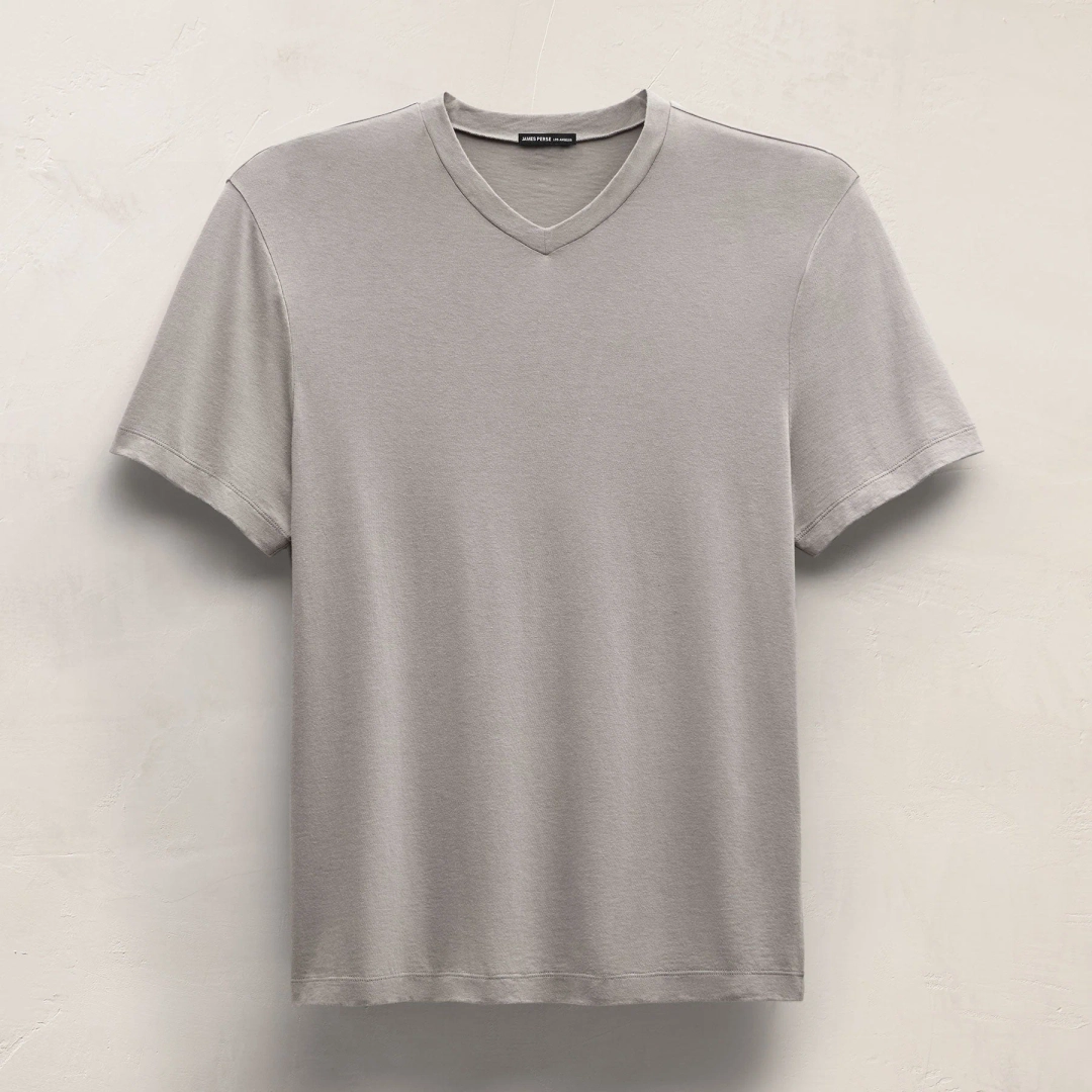 제임스펄스 Cotton Cashmere Short Sleeve V Neck - Fog 상품 이미지 1