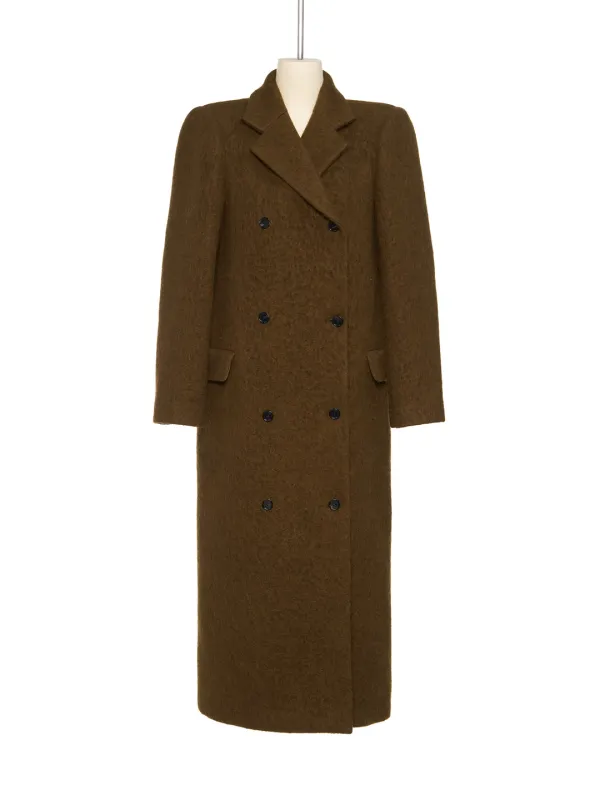 FW25 BROWN CURVY SHOULDER DOUBLE COAT