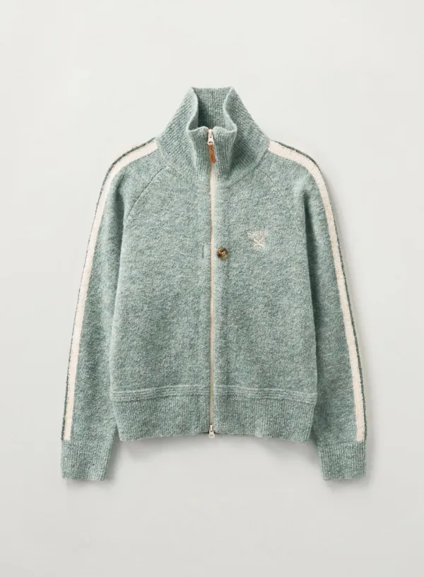 (W) Lawton Boucle Knit Zip-up - Mint
